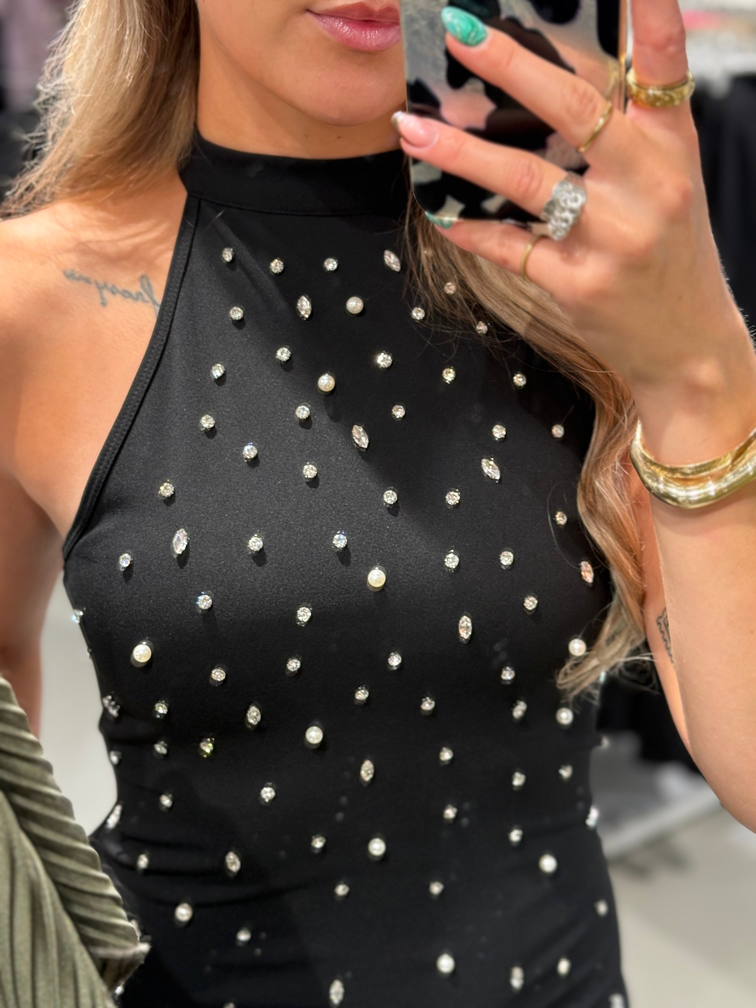VICLARA Short Dress - Black